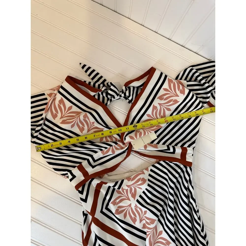 NWT Abercrombie and Fitch Long-Sleeve Twist-Front Maxi Dress Cut Out Sz L Tall